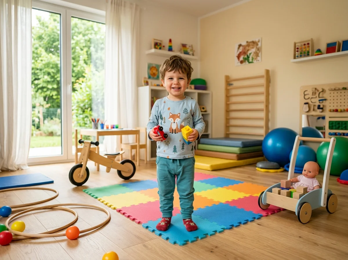 Kind beim Spielen – fröhliche Physiotherapie für Kinder
