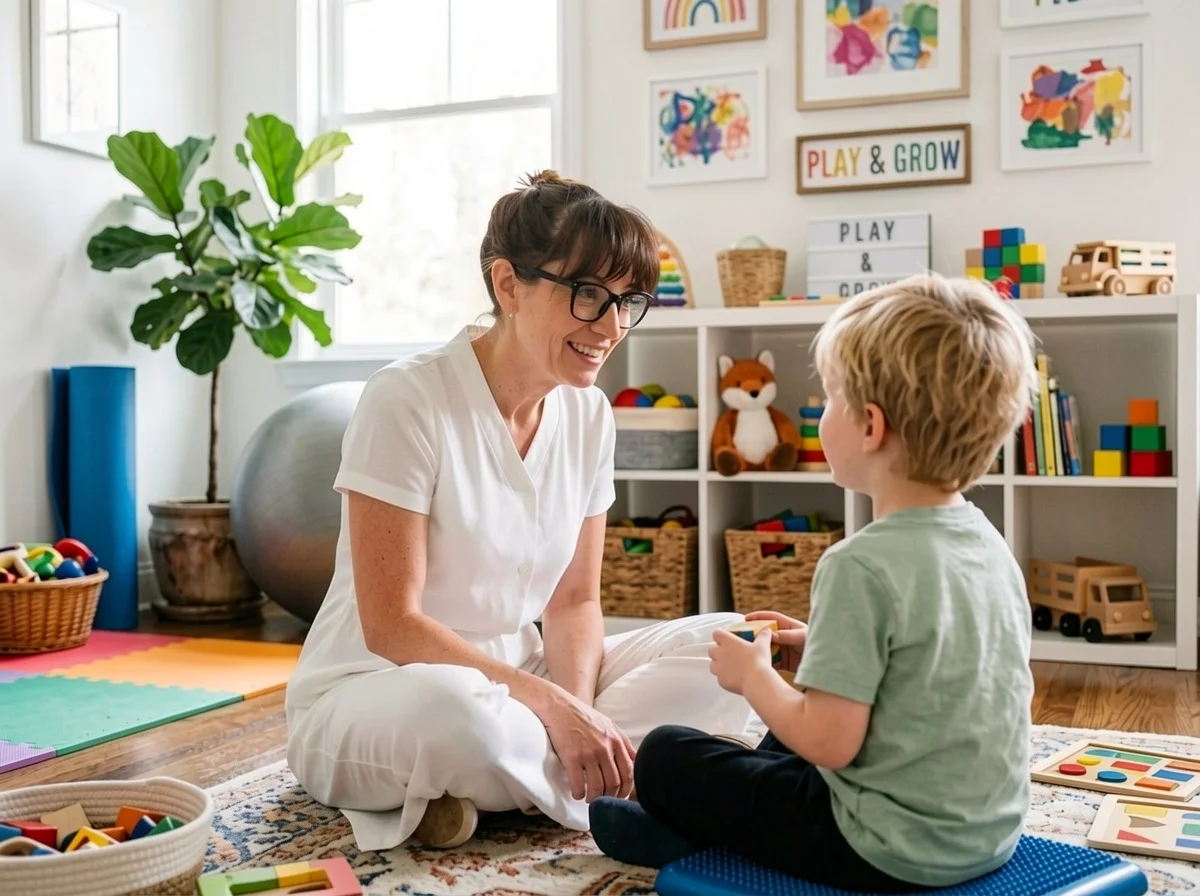 Ruth Ruch Fachberger bei der Kinderphysiotherapie